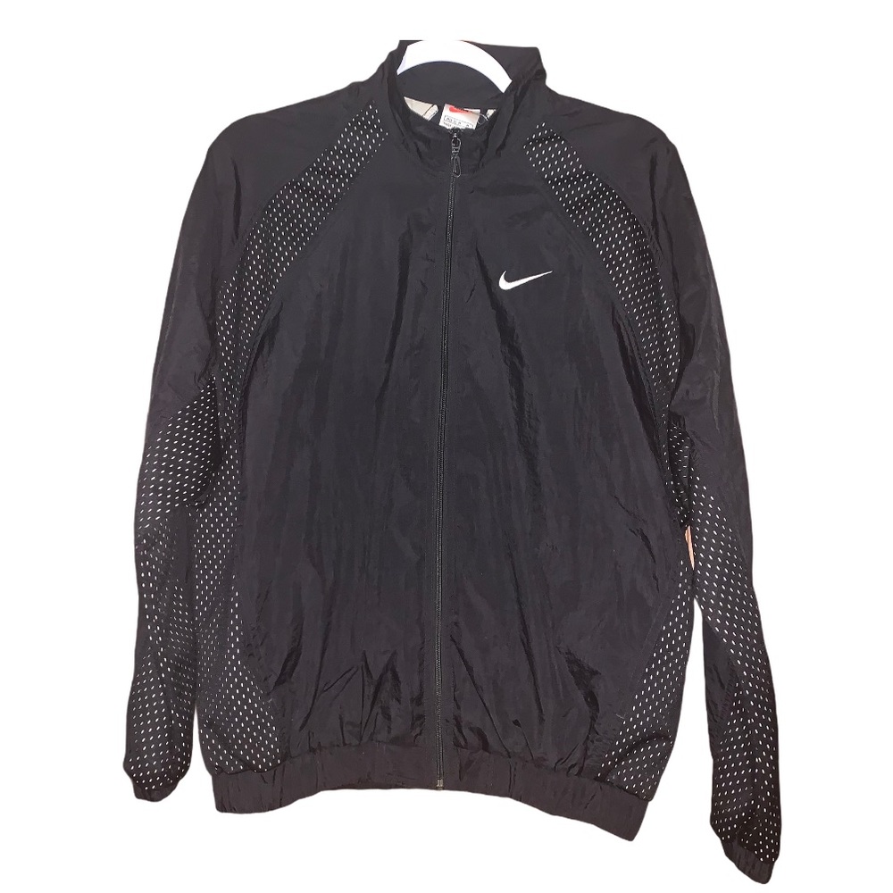 vintage 90s nike large swoosh black jacket M